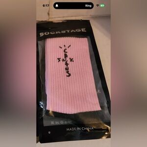 🌵🌵 CACTUS JACK Travis Scott Socks • PINK-BLACK • Size MED• New